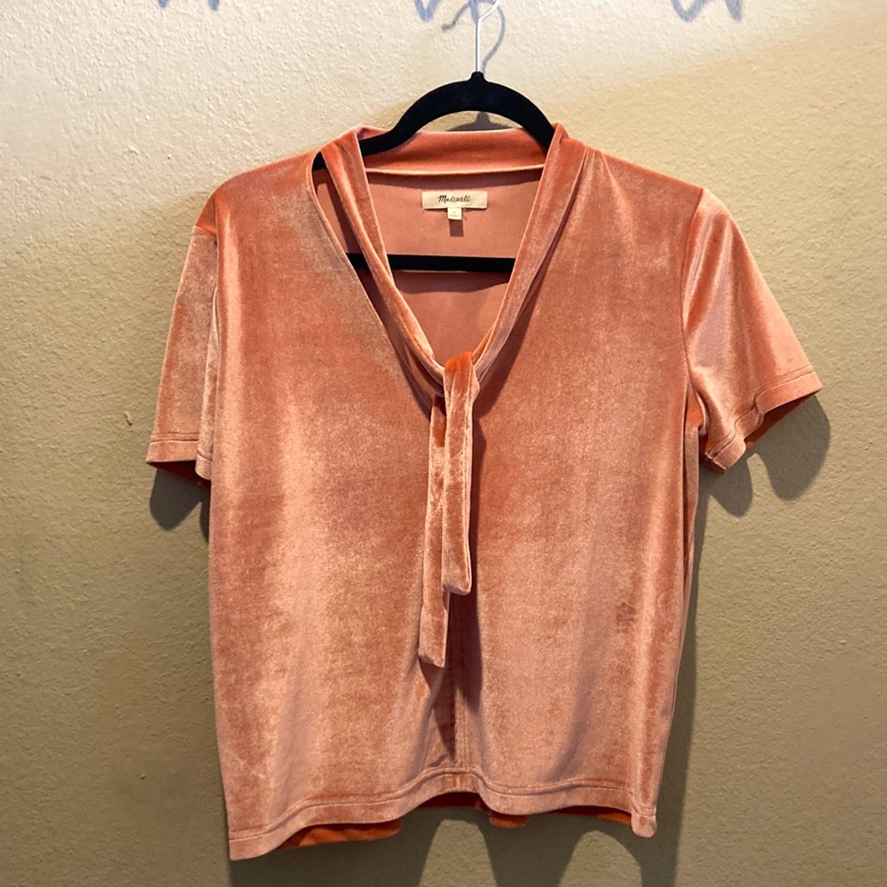 Madewell Velvet Tie Front Top